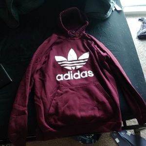 Adidas burgundy hoodie